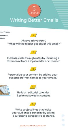 the 5 steps to writing better emails info sheet with an image of a keyboard and mouse