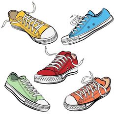 Sport shoes or sneakers icons. Clothes Icons. $5.00 Sneakers And Jeans, Logo Frame, Colorful Sneakers, Shoes Drawing, Black And White Sneakers, Fashion Themes, Stylish Jeans