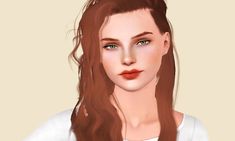 a woman with long red hair and green eyes is shown in an animated avatar image