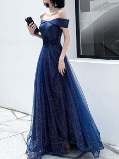 Midnight Blue Prom Dresses, Dark Blue Gown, Blue Wedding Party, Dark Blue Prom Dress, Midnight Blue Dress, Tulle Long Prom Dress, Blue Ball Gowns, Dark Blue Dress, Blue Evening Dresses