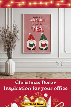 christmas decor is displayed for your office