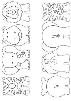 the printable cut outs for children's face masks are shown in black and white