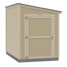 a small storage shed with the door open