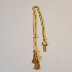 18 In Long. Gold. With Tags Never Worn Adjustable Gold Chic Long Necklace, Chic Adjustable Gold Long Necklace, Adjustable Metal Tassel Necklace As Gift, Lariat Jewelry With Tassels For Party, Gold Tassel Dangle Necklace Gift, Party Lariat Jewelry With Tassels, Adjustable Dangle Tassel Necklace For Party, Chic Long Tassel Necklaces, Adjustable Gold Tassel Necklace With Fringe