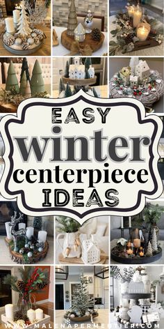 winter table centerpiece ideas Christmas Wood Centerpieces, Winter Vase Filler Ideas, Winter Table Centerpieces, Simple Winter Decor, Vase Filler Ideas, Winter Tray, Woodland Centerpiece, Table Centerpiece Ideas, Winter Centerpiece