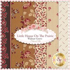 the little house on the prairie paper pad is shown in various colors and patterns, including red