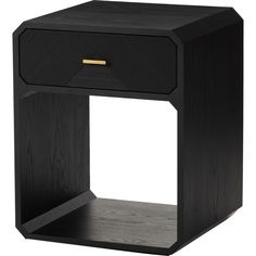 the side table is made out of black wood