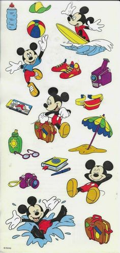 the mickey mouse stickers are all different colors