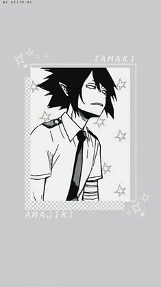 an anime character with black hair wearing a shirt and tie