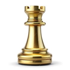 a golden chess piece on a white background