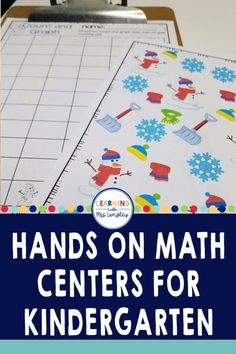 hands on math centers for kids with the title overlay