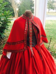 Dickens Dress, Clothes Cupboard, Victorian Dress Gown, Victorian Child, Christmas Caroling, Dickens Christmas, Tartan Ribbon, Regency Era Fashion, Victorian Costume