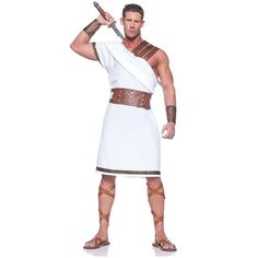 a man dressed in an ancient greek costume