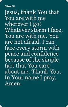 a prayer with the words jesus, thank you that you are with me wherever i go