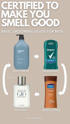 #bodycareroutine #bodycare #mensgrooming #menstyle #aesthetic Best Men Deodorant, How To Smell Masculine, How To Smell Good All Day Affordable, Hygiene Men Aesthetic, Shower Routine For Men, Best Body Wash For Men, Men Smell Good Routine, Mens Grooming Tips, Mens Shower Routine