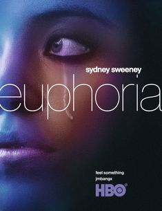 an advertisement for the hbo show euphorama with a woman's face