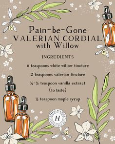 This valerian cordial contains Valerian officinalis, known for its relaxant properties and its ability to relieve minor aches and pains. Apothecary Tools, Cordial Recipe, Herbal Health, Herbal Remedies Recipes, Medical Herbs, Plant Medicine, Magic Herbs