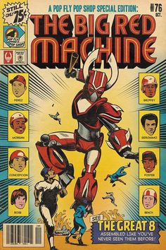 an old comic book cover for the big red machine