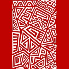 an abstract red and white pattern on a red background