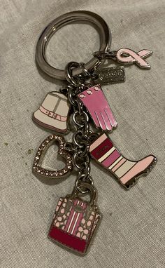 a keychain with some charms attached to it