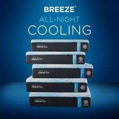 three mattresses stacked on top of each other with the words breeze all - night cooling