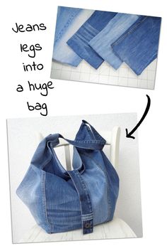 the instructions for how to sew a denim purse