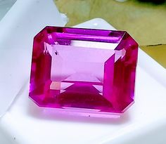 "WE ARE HAVING Christmas SALES, SHOP NOW TO AWAIL AMAZING DEALS. Excellent Cut Pink Sapphire Stone. Used For Ring & Necklace. Excellent For Jewellery Making. Natural gemstone  STONE INFORMATION * Variety/Species: Sapphire Gemstone  * Origin: Sri Lanka * Quantity: 1 Pc(s) * CARAT WEIGHT: 12 Carat(s) * Shape/Cutting Style: Emerald Sapphire (facet)as shown in pictures * Dimensions: L= 14.1 mm x W= 11.2 mm x D= 5.5  mm * Calibrated: Yes * Treatment: None We are a Wholesale Supplier of all Gem Stones, precious, and semiprecious stones. We also supply gemstones as per your Requirement and Design. Weight, Design, Stones, and Stones size can be changed per the buyer's requirement. Gemgrande About Us We are a Wholesale Supplier of all Gem Stones, precious, and semiprecious stones. We also supply ge Rainbow Board, Christmas Sales, All Gems, Gem Stones, Sapphire Stone, Jewellery Making, Christmas Sale