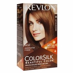 Revlon ColorSilk Hair Color 54 Light Golden Brown Includes: Ammonia-Free Colorant (2 fl oz/59.1 ml). Cream Color Developer (2 fl oz/59.1 ml). Nourishing After-Color Conditioner (0.4 fl oz/11.8 ml). Gloves. Application Instructions. Revlon ColorSilk with Revlon 3D Color Technology for long lasting, natural looking, multi-dimensional color. Leaves Hair in Better Condition. This Revlon 3D Color Technology, with a combination of specially blended dyes, conditioners and polymers, delivers natural looking, multi-tonal color from root to tip, not only boosting your hair color but also adding definition and dimensionality. The result: completely transformed, natural looking, multifaceted color and shine. Ammonia-Free Revlon ColorSilk is infused with nourishing Silk Proteins that penetrate every st Afro Twist Braid, Silky Shiny Hair, Revlon Colorsilk, Trendy Hair Styles, Color Leaves, Afro Twist, 3d Color, Hair Crochet, Color Conditioner