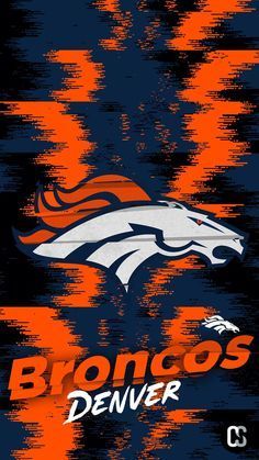 the denver football team is depicted on an orange and blue background with white lettering that reads bronco's denver