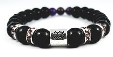 Aquarius's Black Finest Birthstone Bracelet – Zodiac Bling Taurus Jewelry, Libra Jewelry, Energy Vampires