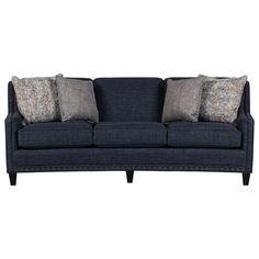 When it comes to versatility Smith Brother's offerings meet the demands of the most stylish and sophisticated shoppers. This piece is designed for the utmost in flexibility it can be placed seamlessly into a casual or a refined setting. | Smith Brothers Sofa in Navy Tone | Polyester | Nebraska Furniture Mart Smith Brothers Sofa, Smith Brothers Furniture Living Rooms, Smith Brothers Furniture, Durable Sofa, Sofa Colors, Nebraska Furniture Mart, Room Sofa, Black Pearl, Nebraska