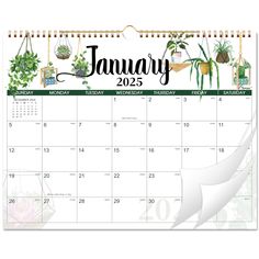 a calendar with plants on it