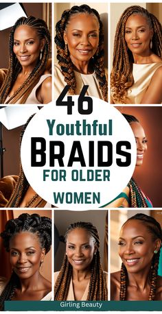 46 Youthful and elegant braids hairstyles for women over 50, perfect for adding elegance and flair to your look. From classic braided updos to chic twists and sophisticated styles, find inspiration for ageless beauty. #BraidForWomenOver50 Styles With Braids For Black Women, Extension Braids Hairstyles Black Women, Two Cornrow Hairstyles For Black Women, Braids On Older Women, Up Do Box Braids Hairstyles, Cut Braided Hairstyles, Sophisticated Braids For Black Women, Twist Braids Updo Hairstyles Black, Twist Braids Updo