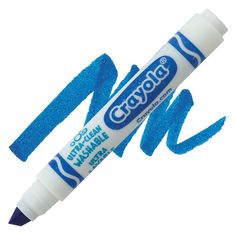 the crayon water - based marker is blue