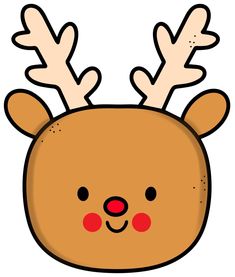 a reindeer head with antlers on it's ears and nose is drawn in red