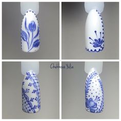 Delft Nail Art, Fine China Nail Art, Delft Nails, Chinoiserie Nails, Blue And White China Nails, Pottery Nails, Porcelain Nail Art, Spanish Tile Nails, Porcelain Nails