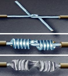 three different types of wire and metal rods