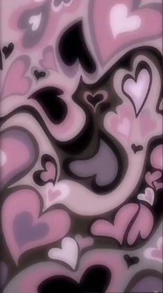 Loopy hearts with colors white ,light pink ,grayish ,and black Wallpaper Iphone, Pink Black, I Hope, Wallpapers, Iphone, Pink, Black