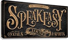 the logo for speakeasy lounge and spirits, which is located in an old - fashioned