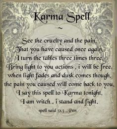 Karma Spell, Witch Board, Wiccan Magic, Magic Spell Book, Under Your Spell, Wiccan Witch, Magick Spells, Wiccan Spell Book