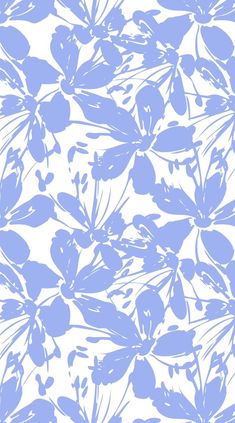 a blue and white flower pattern on a white background