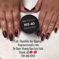 Nugenesis Nails Colors Fall, Nail Colors Solid, Fall Nugenesis Colors, Burgundy Dip Powder Nails, Maroon Dip Powder Nails, Nugenesis Fall Dipping Powder Colors, Sns Dipping Powder Nails Fall, Fall Nail Colors Dip Powder Sns, Nugenesis Nails Colors