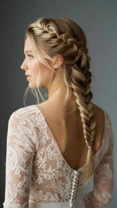 Wedding French Braid Hairstyles, Wedding French Braid, French Braid Bridesmaid Hair, Valima Hairstyle, French Braid Wedding Hairstyles, French Braid Wedding Hair, Bride Braided Hairstyles, Ponytail Hairstyles Party, French Braid Wedding