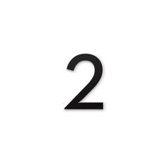 the number two is made up of black letters on a white background, with no one in it