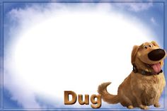 a cartoon dog with the word dug in front of it