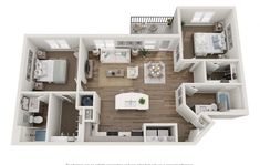 the floor plan of a two bedroom apartment