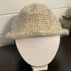 Crochet Rolled Brim Hat in Light Marbled Wheat Hand Crafted Knit Unisex Vintage Retro Style Outdoor Stay warm while looking great this fall & winter weather in this cute retro style hat! Measurements: Approx. 11.5” around/diameter @ rim & 7.5” center head to rim. Care Instructions: Hand wash & air dry Materials: 100% acrylic Perfect for: winter, outdoor, fall, cold weather, everyday, daily, work, street, knit, office, indoor, outdoor Retro Handmade Brimmed Crochet Hat, Winter Brimmed Cotton Crochet Hat, Handmade Retro Wide Brim Crochet Hat, Retro Handmade Crochet Hat With Wide Brim, Cream Crochet Wide-brim Hat, Pet Home, Winter Weather, Brim Hat, Gift Accessories