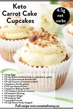 a recipe for keto carrot cake cupcakes