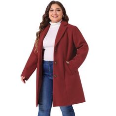 Agnes Orinda is a female plus-size brand inspired by the needs of its customers. It can suit you on various occasions, and show your perfect curves through appropriate tailoring, and the comfortable fabric allows you to enjoy a pleasant experience. Uplift your seasonal wardrobe with this charming single-breasted coat. This piece is cut in a single-breasted design with three statement buttons on the front. Finished with side-entry front pockets and long sleeves. This long coat is the perfect clothing for the office or a casual winter dating hang-out. Seasonal Wardrobe, Plus Size Winter, Perfect Curves, Classic Trench Coat, Plus Size Brands, Single Breasted Coat, Casual Night Out, Winter Outerwear, Half Skirt