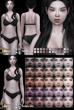 Vampire Skin, Sims 4 Tattoos, The Sims 4 Skin, Sims 4 Anime, Free Sims 4, The Sims 4 Packs